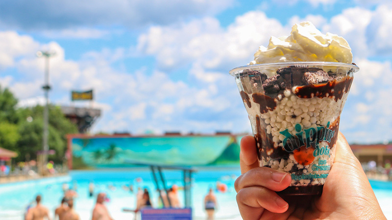 Dippin Dots by the pool